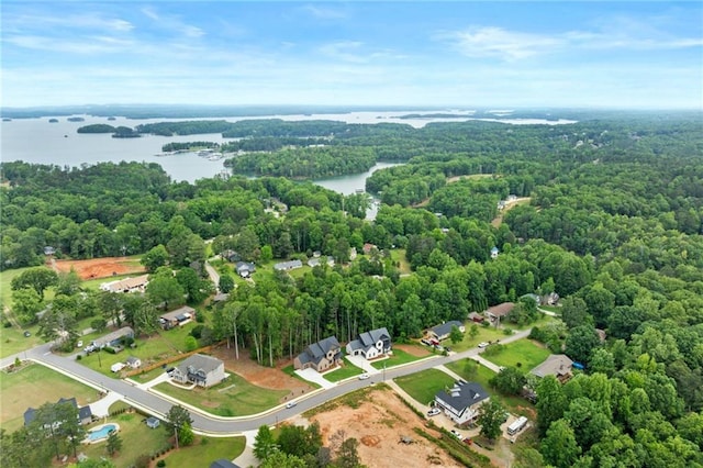 6120 Hutchins Dr, Buford, GA 30518 - aerial view of property and surrounding area with a nearby body of water and a forest