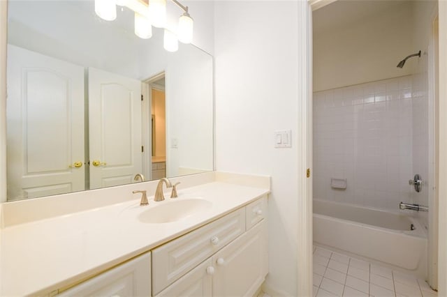 1105 River Laurel Dr, Suwanee, GA 30024 - full bathroom with tile patterned floors, shower / bath combination, and vanity
