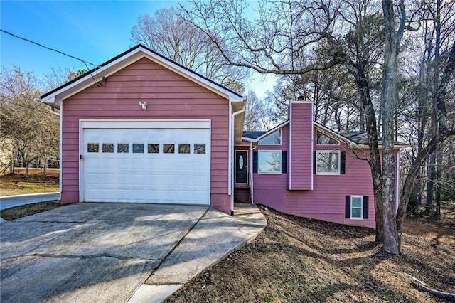 view of front of house with a garage