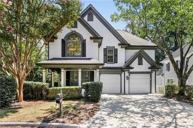 view of front of house with a garage