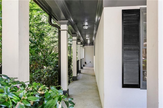 view of patio featuring a porch