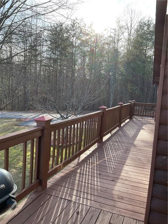 deck featuring grilling area