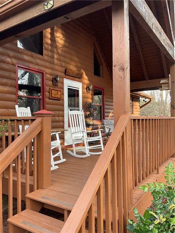 deck featuring covered porch