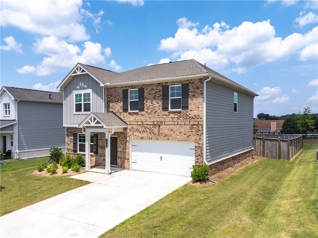3660 Cattle Field Xing, Loganville, GA 30052 - craftsman inspired home with an attached garage, board and batten siding, concrete driveway, and brick siding