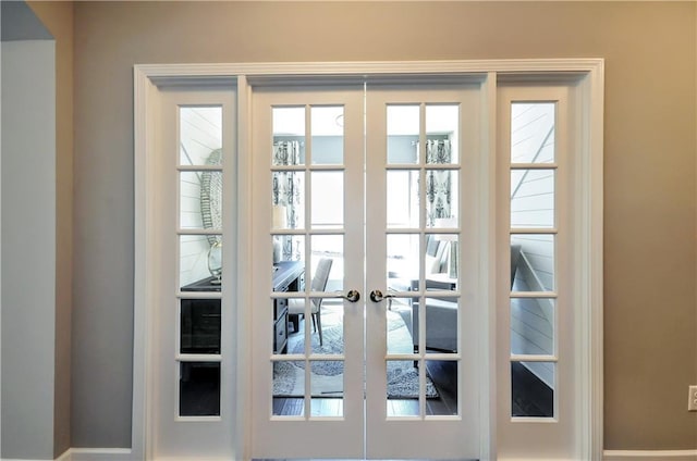 doorway with french doors