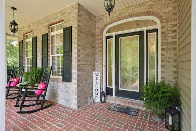 property entrance with a porch