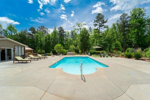 view of pool with a patio area