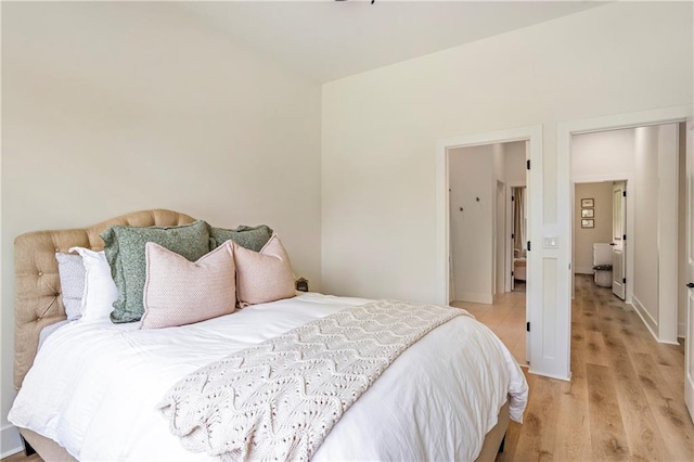 bedroom featuring light hardwood / wood-style flooring