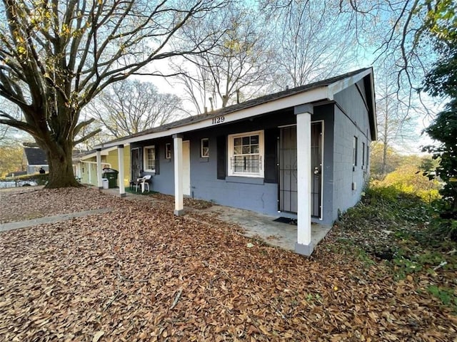 view of single story home