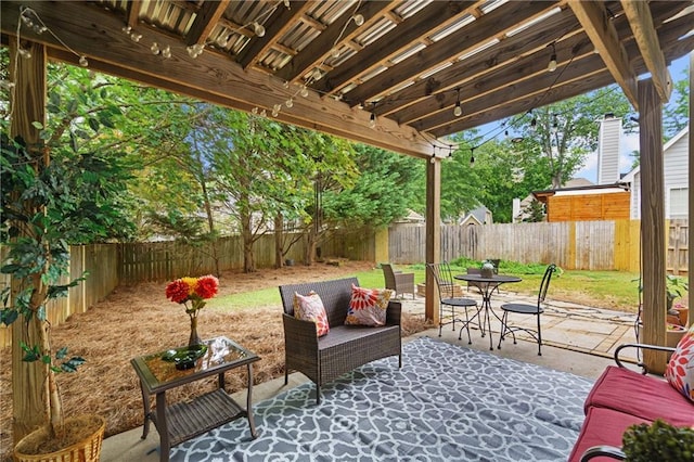 view of patio featuring a fenced backyard