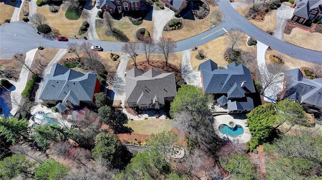 aerial view with a residential view