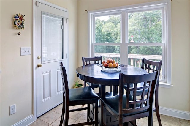 view of tiled dining space