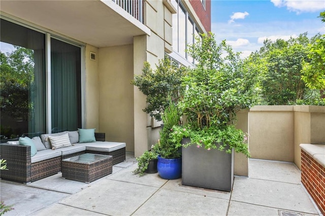 view of patio featuring an outdoor living space
