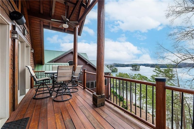 3406 Thunder Pt, Gainesville, GA 30506 - wooden terrace with a water view and outdoor dining area
