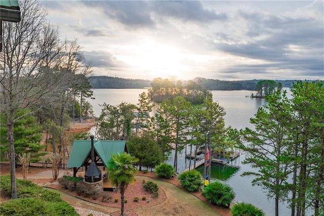 3406 Thunder Pt, Gainesville, GA 30506 - water view featuring a dock