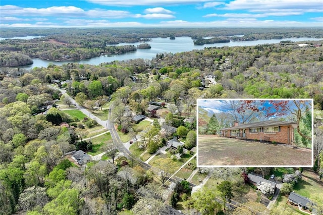 613 Holly Dr, Gainesville, GA 30501 - aerial view with a water view and a view of trees