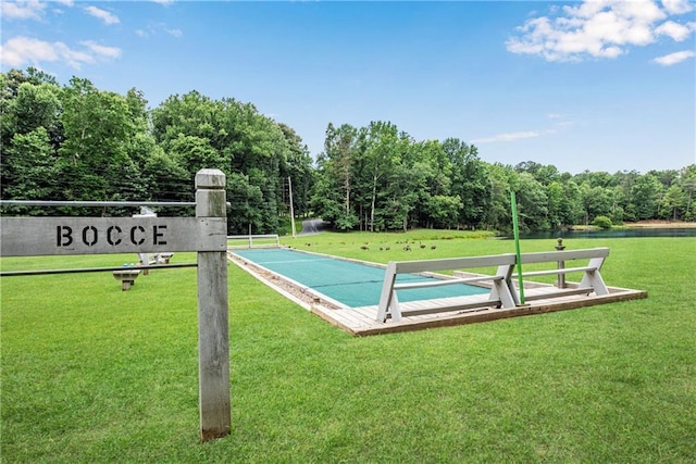 200 Villa Rd Unit 125, Jasper, GA 30143 - surrounding community featuring a bocce ball area, a lawn, and a water view