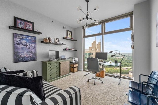 270 17th St NW Unit 2804, Atlanta, GA 30363 - bedroom with expansive windows, wood finished floors, and an accent wall