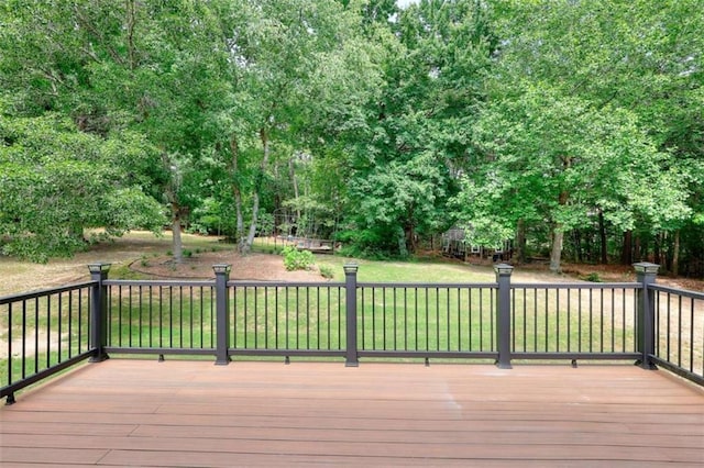 662 Shady Willow Ln, Loganville, GA 30052 - wooden terrace with a yard