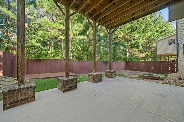 view of patio with a fenced backyard