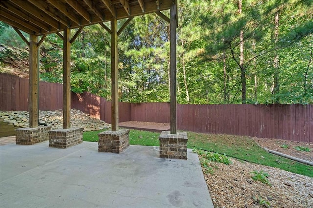 view of patio / terrace with a fenced backyard