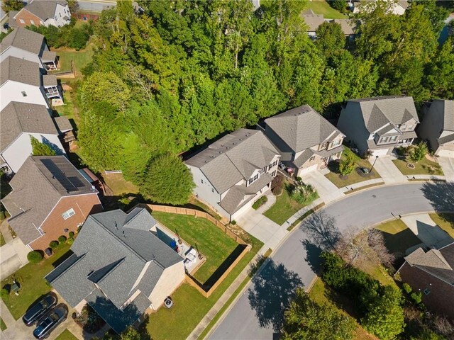 bird's eye view with a residential view