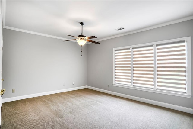 740 Creek Wind Ct, Duluth, GA 30097 - carpeted spare room featuring ceiling fan, baseboards, and crown molding