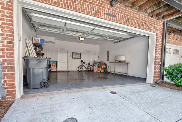 garage with electric panel