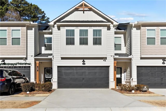 view of property featuring a garage