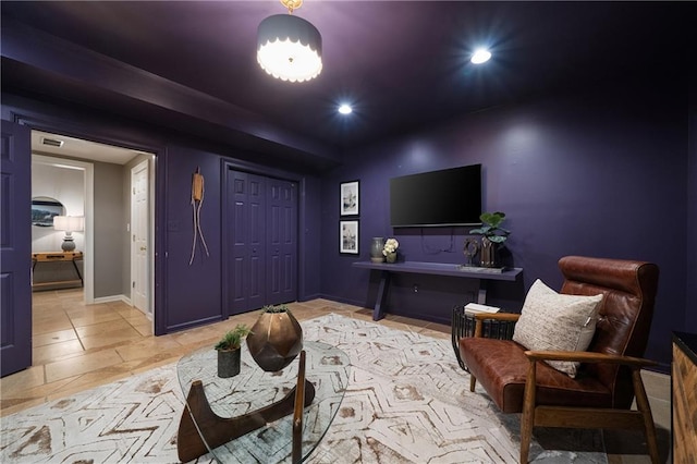 1003 N Ave NE, Atlanta, GA 30306 - living area featuring recessed lighting and baseboards
