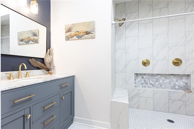 1443 Fama Dr NE, Atlanta, GA 30329 - bathroom featuring vanity and a tile shower