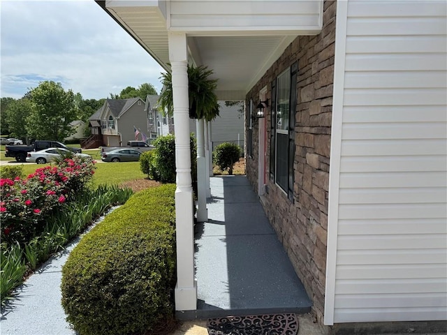 exterior space with a porch