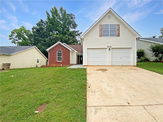 1792 Portwest Way, Hampton, GA 30228 - view of front of property with a garage, driveway, a front yard, and brick siding