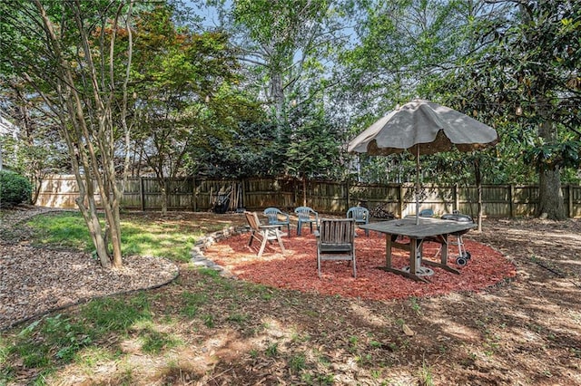 view of fenced backyard