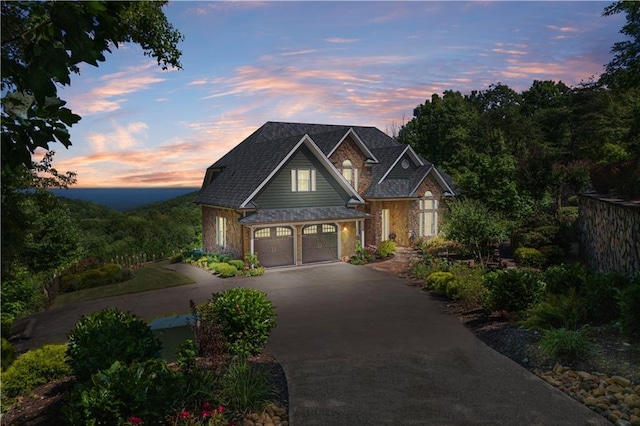 craftsman inspired home featuring a garage