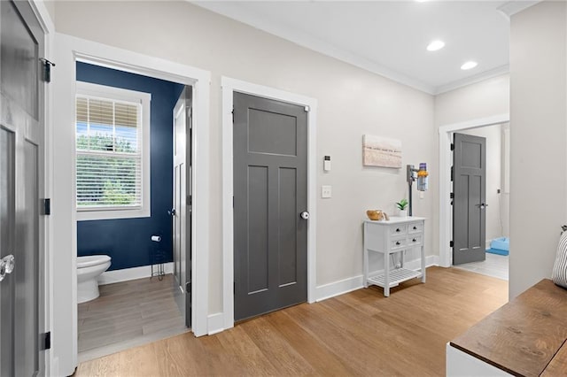 415 Stoneledge Rd, Jasper, GA 30143 - foyer entrance with light wood-type flooring, recessed lighting, and ornamental molding