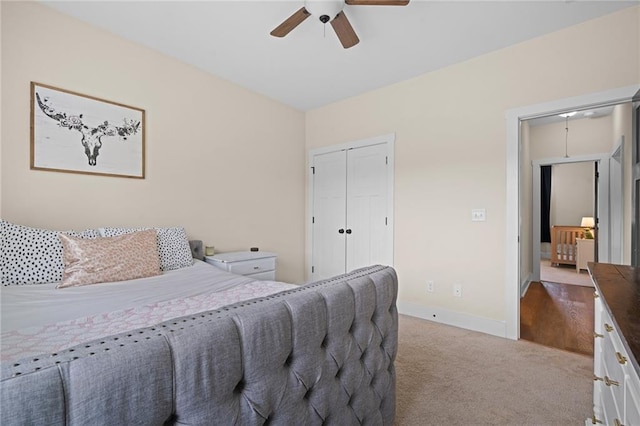 415 Stoneledge Rd, Jasper, GA 30143 - bedroom with carpet, a closet, and ceiling fan