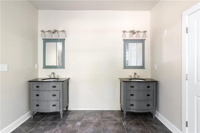 bathroom featuring vanity and tile patterned floors