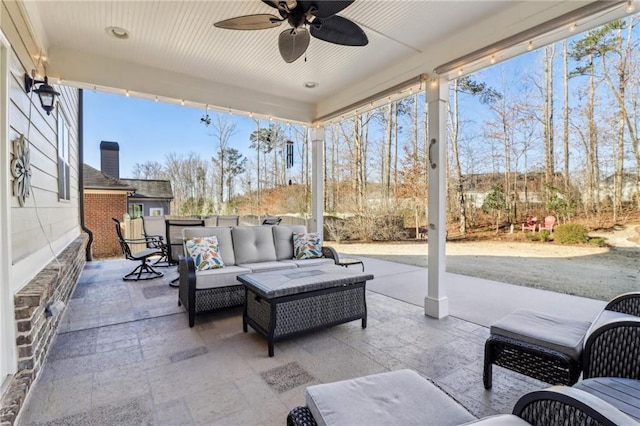 5365 Vendelay Ln, Cumming, GA 30040 - view of patio featuring outdoor lounge area and ceiling fan