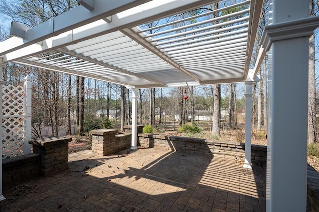 view of patio / terrace featuring a pergola