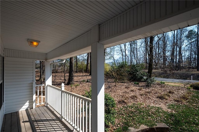 deck featuring covered porch