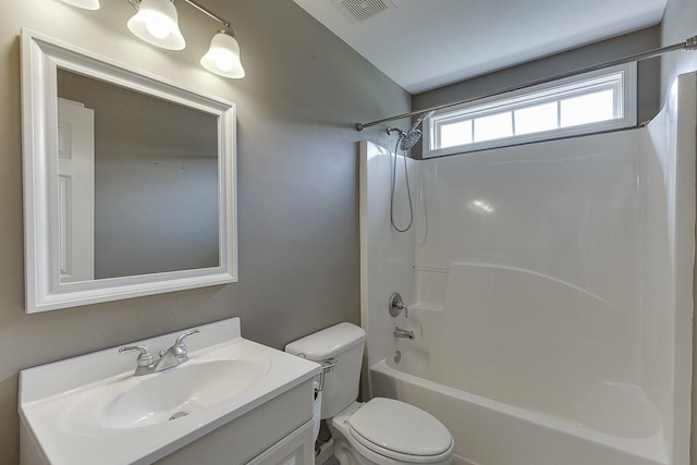 4690 Martins Crossing W Dr, Flowery Branch, GA 30542 - bathroom featuring toilet, shower / bathtub combination, and vanity