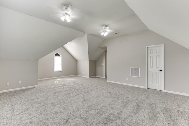 4690 Martins Crossing W Dr, Flowery Branch, GA 30542 - bonus room with a ceiling fan, vaulted ceiling, baseboards, and carpet