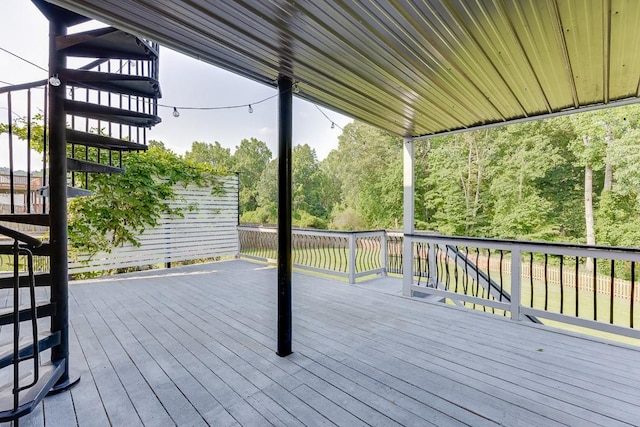 4690 Martins Crossing W Dr, Flowery Branch, GA 30542 - wooden terrace with stairway
