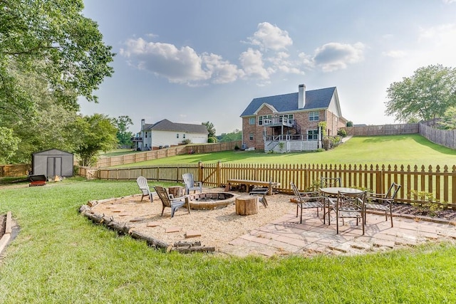 4690 Martins Crossing W Dr, Flowery Branch, GA 30542 - view of yard featuring a fire pit and a patio