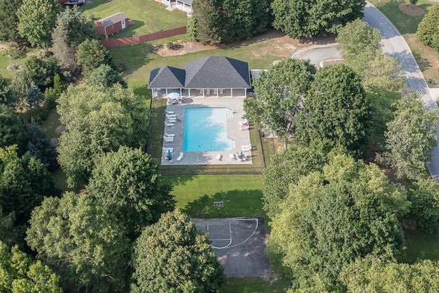 4690 Martins Crossing W Dr, Flowery Branch, GA 30542 - drone / aerial view of a pool area