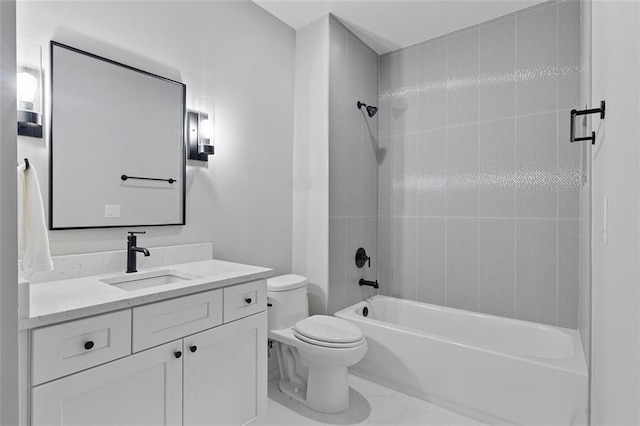 660 Timm Valley Rd NE, Atlanta, GA 30305 - full bathroom featuring marble finish floor, toilet, vanity, and  shower combination