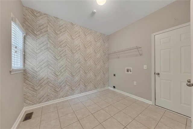 420 Gold Xing, Canton, GA 30114 - laundry area with washer hookup, electric dryer hookup, and light tile patterned floors