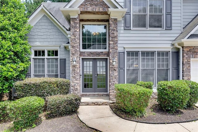 420 Gold Xing, Canton, GA 30114 - property entrance with stone siding and french doors