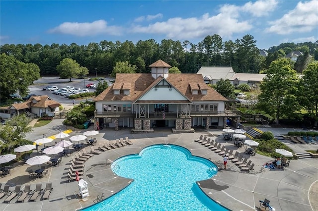 420 Gold Xing, Canton, GA 30114 - community pool featuring stairs, a patio area, and a deck